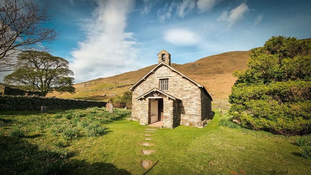 The old church of St. Martin Martindale, near Askham, Lake District